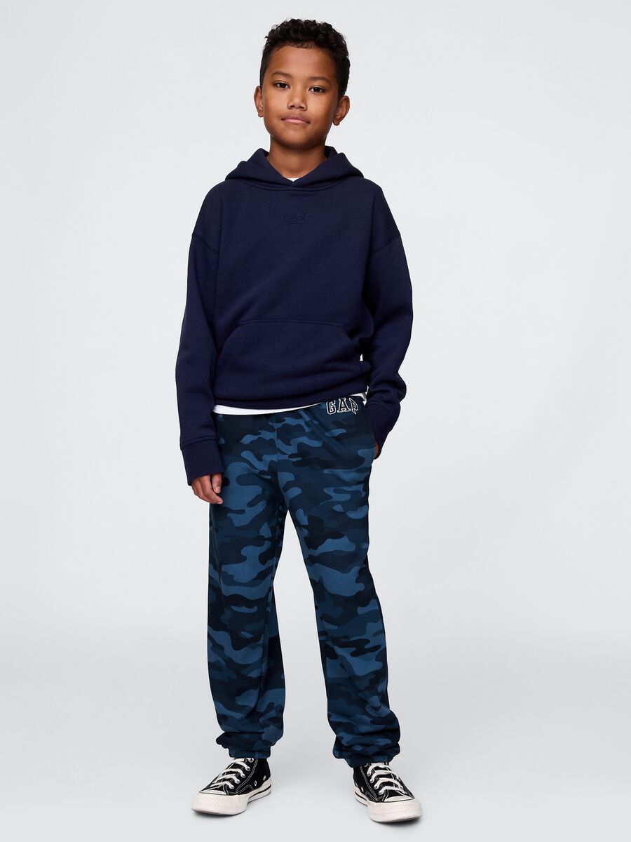 Multicolour cotton blend slim fit camouflage trousers_0
