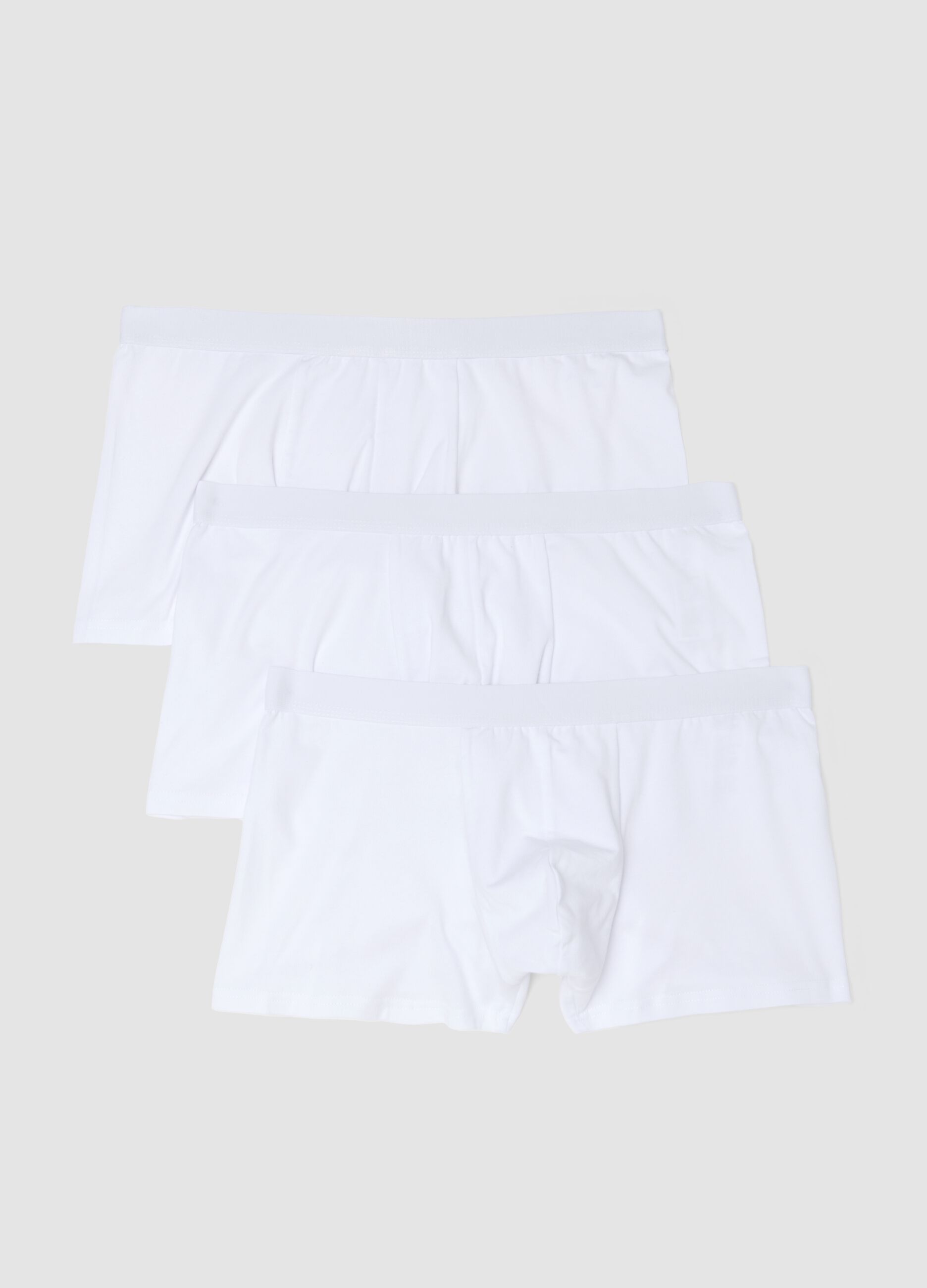 Three-pack of white organic cotton boxer shorts