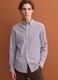 White pure cotton poplin striped shirt, regular fit_0