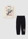 Children's white and black pure cotton regular fit jogging set_0