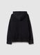 Boys' Regular Fit Black Pure Cotton Hoodie with Zip_4