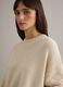 Beige crew neck pullover in pure cotton regular fit_3