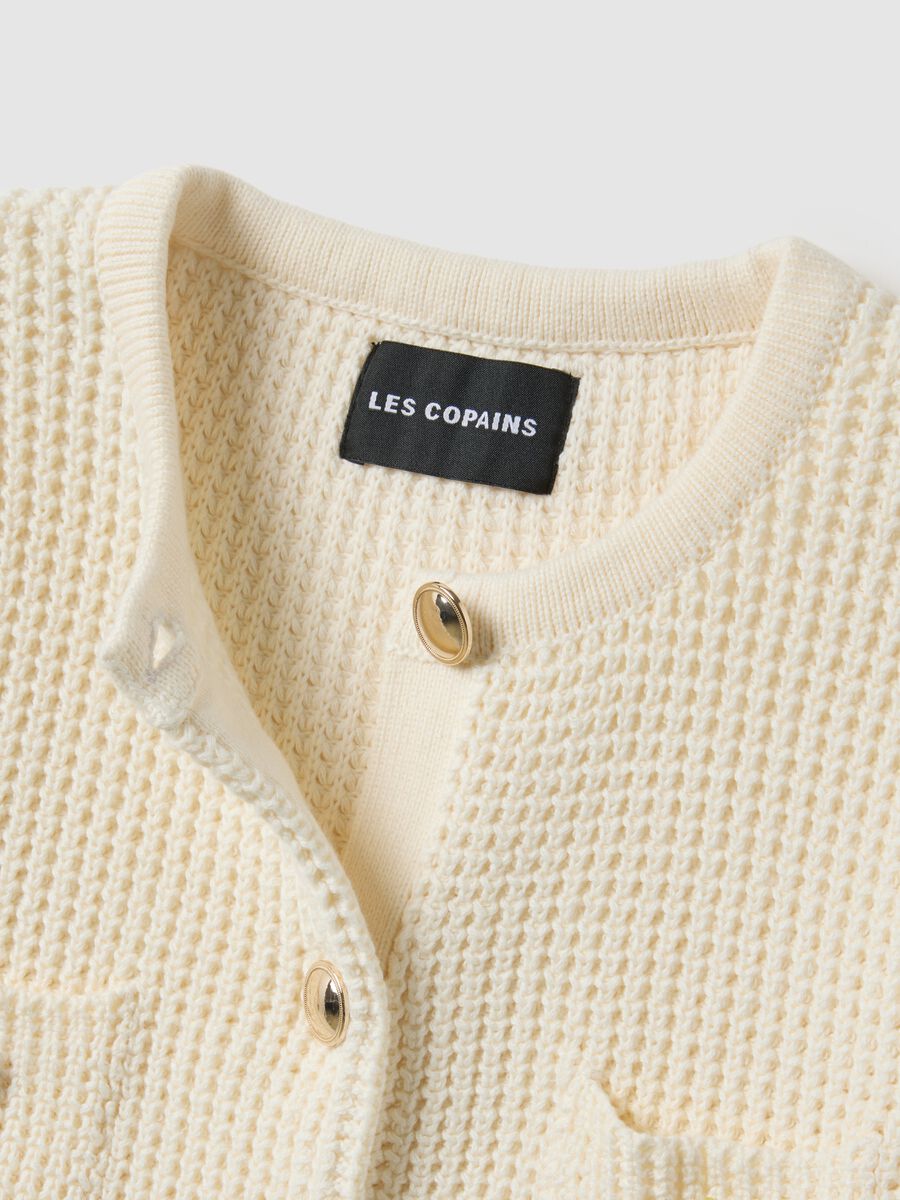 Beige Cardigan in Pure Cotton_5