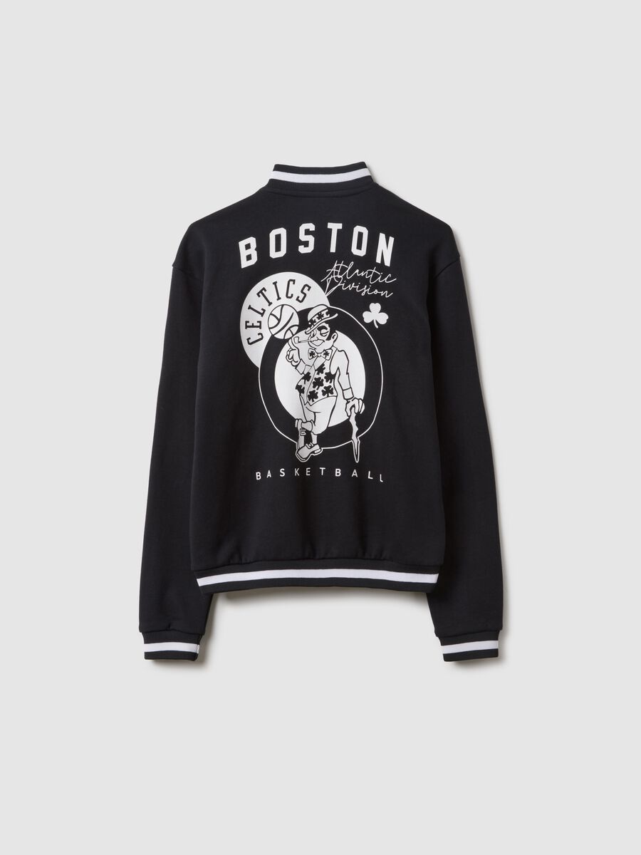 Children's regular fit black cotton-blend jacket with Celtics embroidery_4