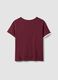 Red pure cotton T-shirt with buttons, regular fit_1