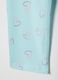 Blue stretch cotton skinny fit leggings for girls with hearts_3