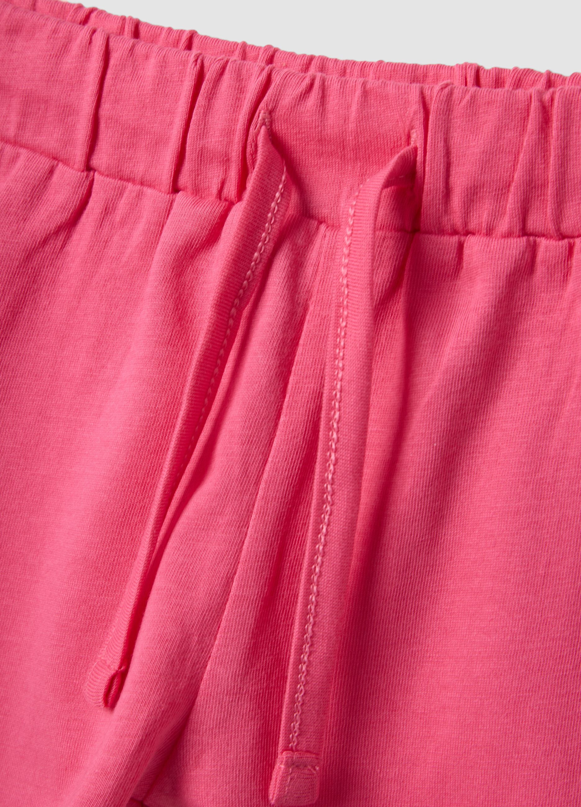 Girls&rsquo; pink pure cotton shorts, regular fit