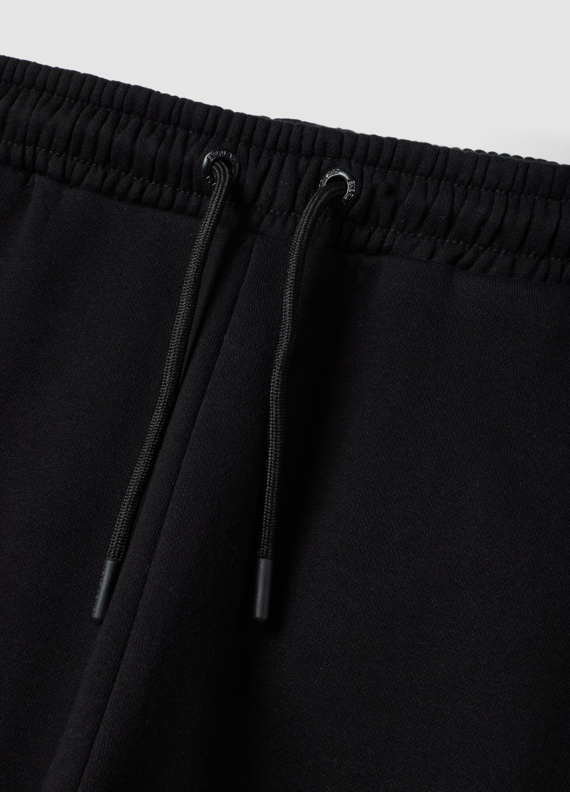 Black cotton-blend joggers with cargo pockets for boys