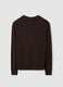 Brown viscose-blend V-neck polo with collar, regular fit_2