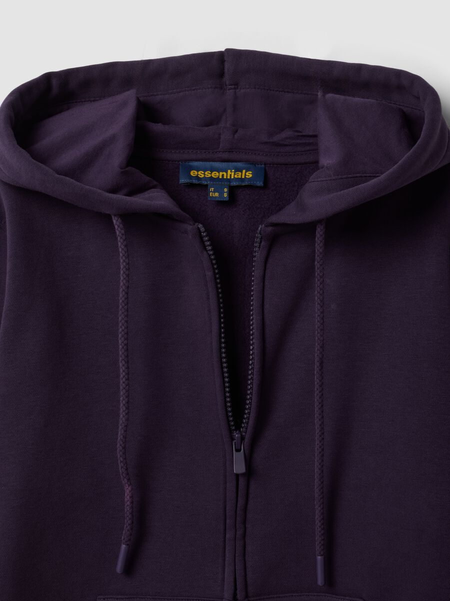 Felpa viola in misto cotone con cappuccio regular fit_2