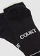 Two-pack black ankle sports socks in cotton blend with stripes_1