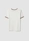 White stretch viscose crew-neck T-shirt with contrast trim_1