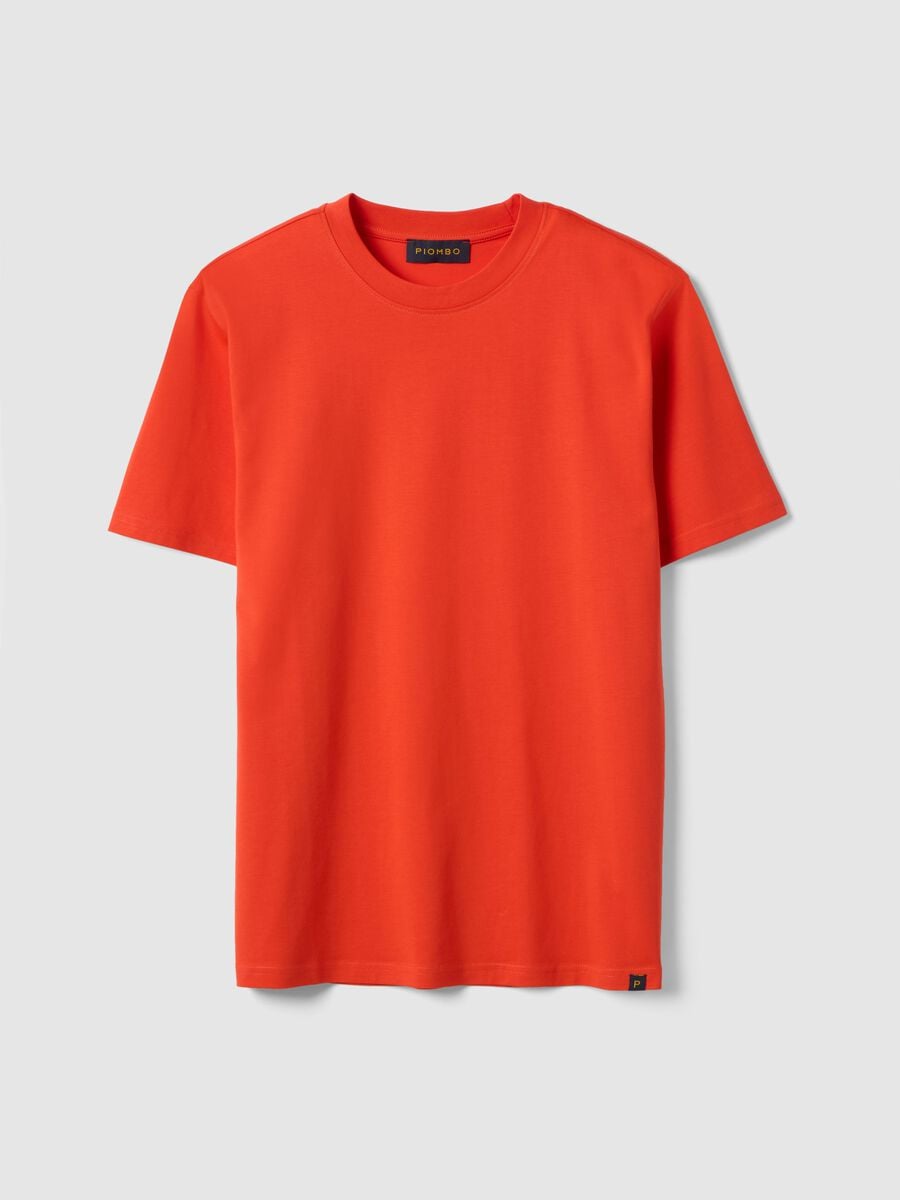 Orange pure cotton crew neck t-shirt relaxed fit_4