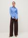 Blue striped pure cotton slim fit shirt_1