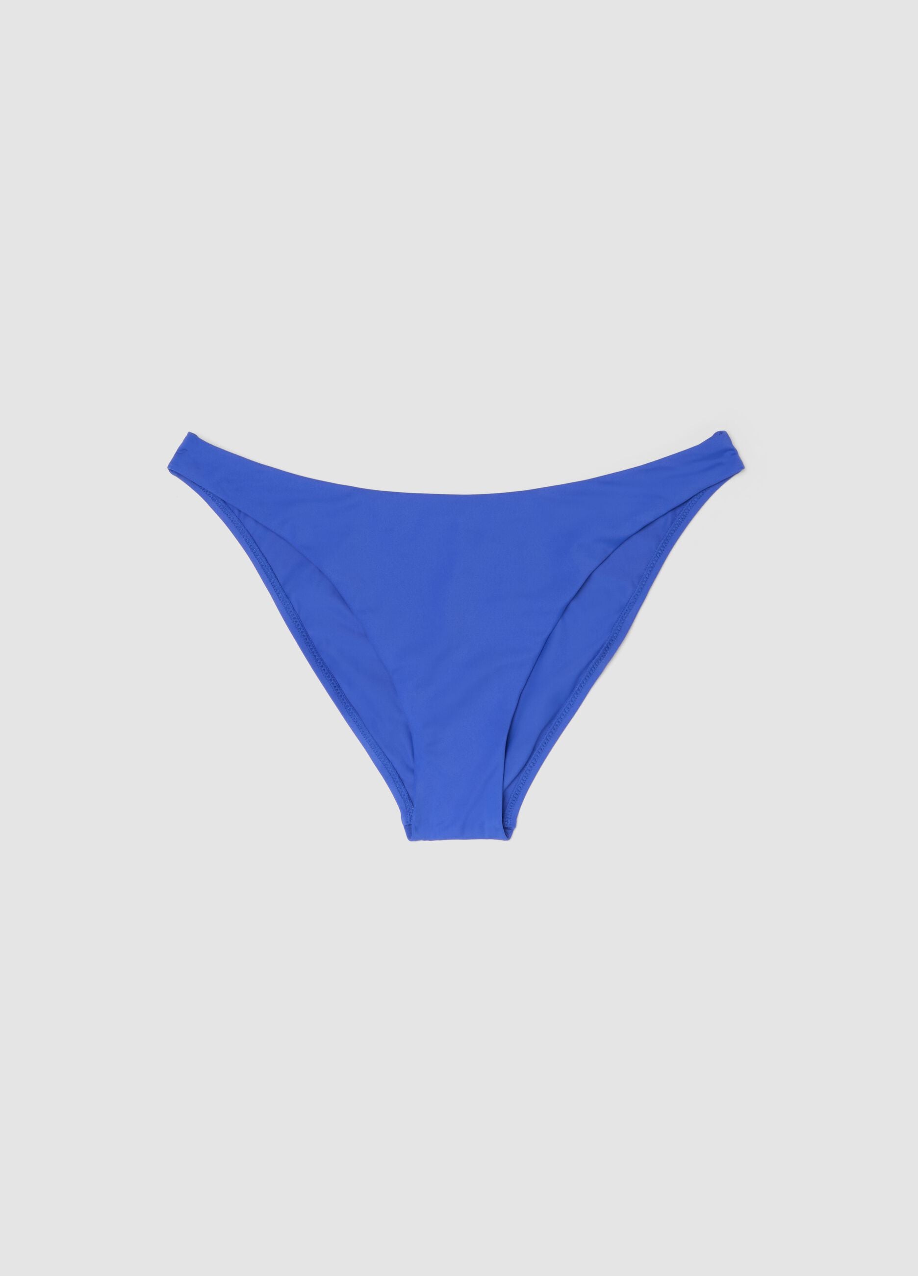 Blue stretch-fabric bikini bottoms