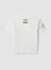 White oversized pure cotton T-shirt with graphic print for boys_1