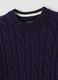 Blue pure cotton cable-knit oversized jumper for boys_5