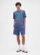 Short-sleeve blue cotton blend t-shirt_2