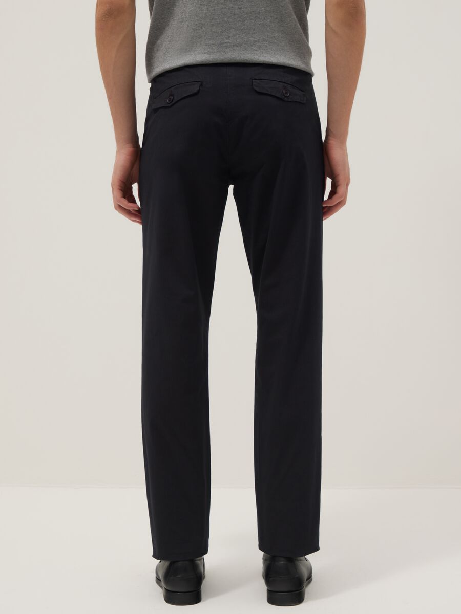 Black slim fit stretch cotton chino trousers_2