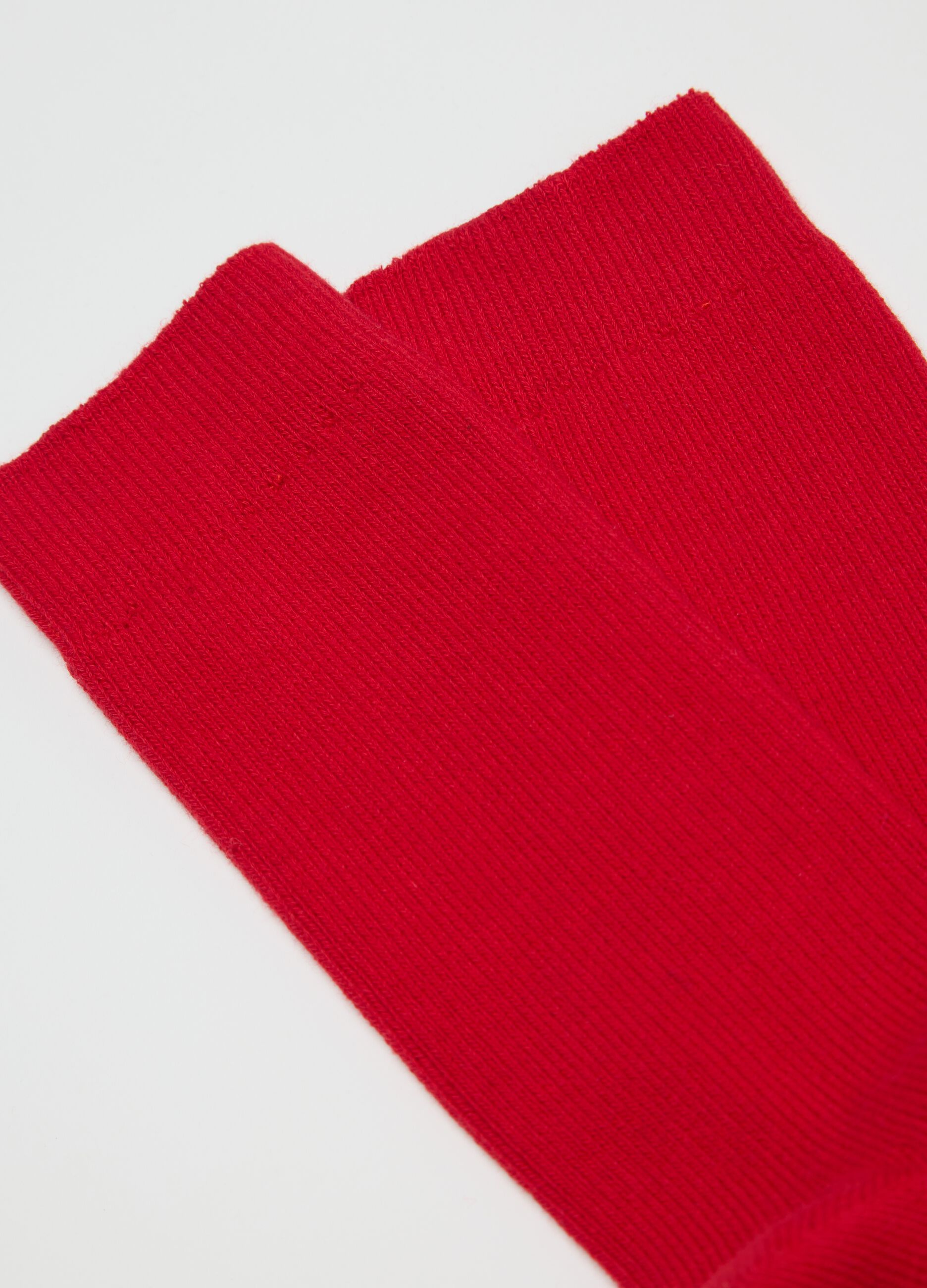 Red midi cotton blend socks
