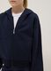 Blue pure cotton hoodie with zip for girls, regular fit_2