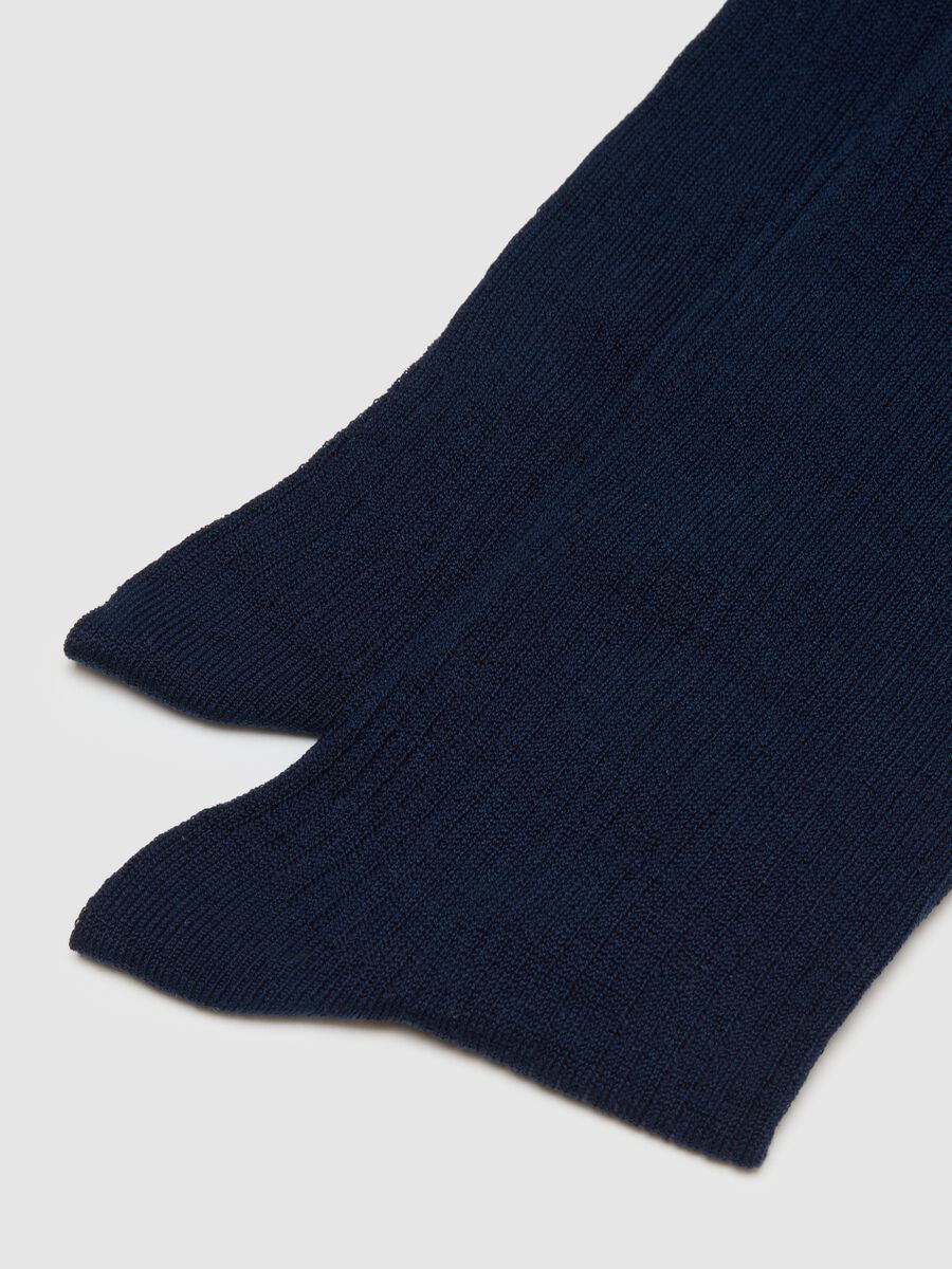 Twin Pack of Short Blue Cotton-Blend Socks with Comfortable Fit_1