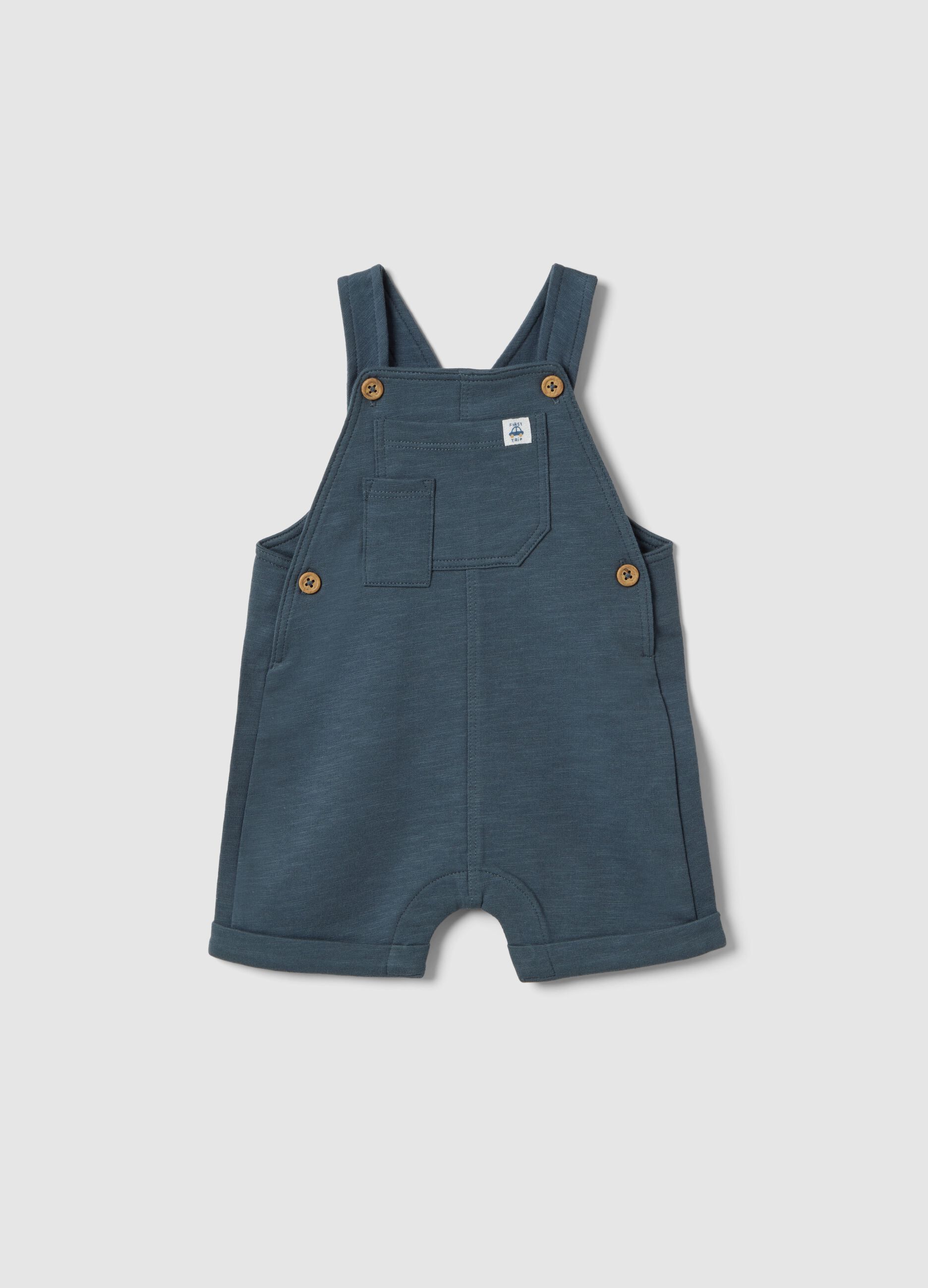 Baby blue cotton dungarees regular fit