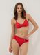Red bikini bottoms in stretch fabric with ruched details, regular fit_0