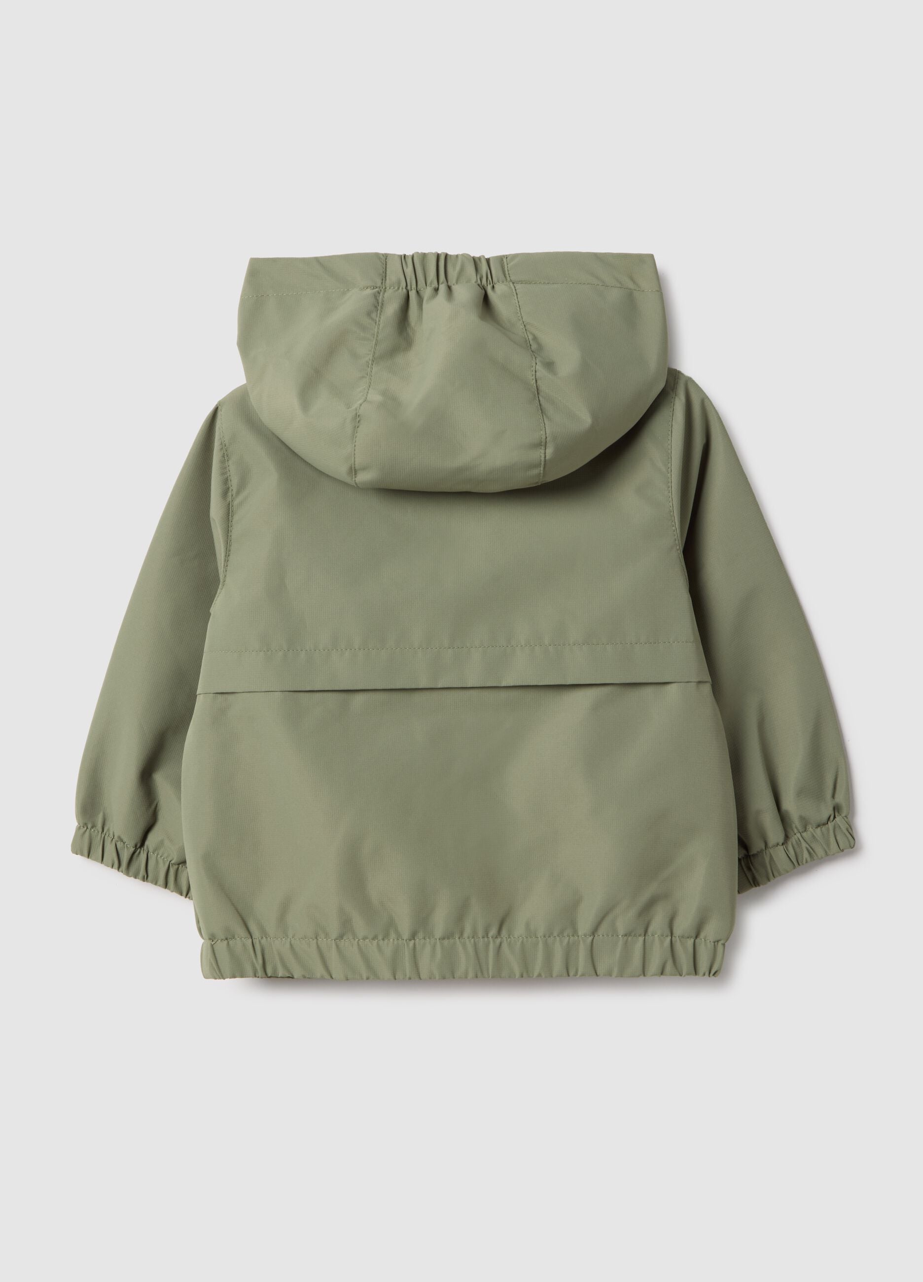 Green children's regular fit jacket with full zip and hood