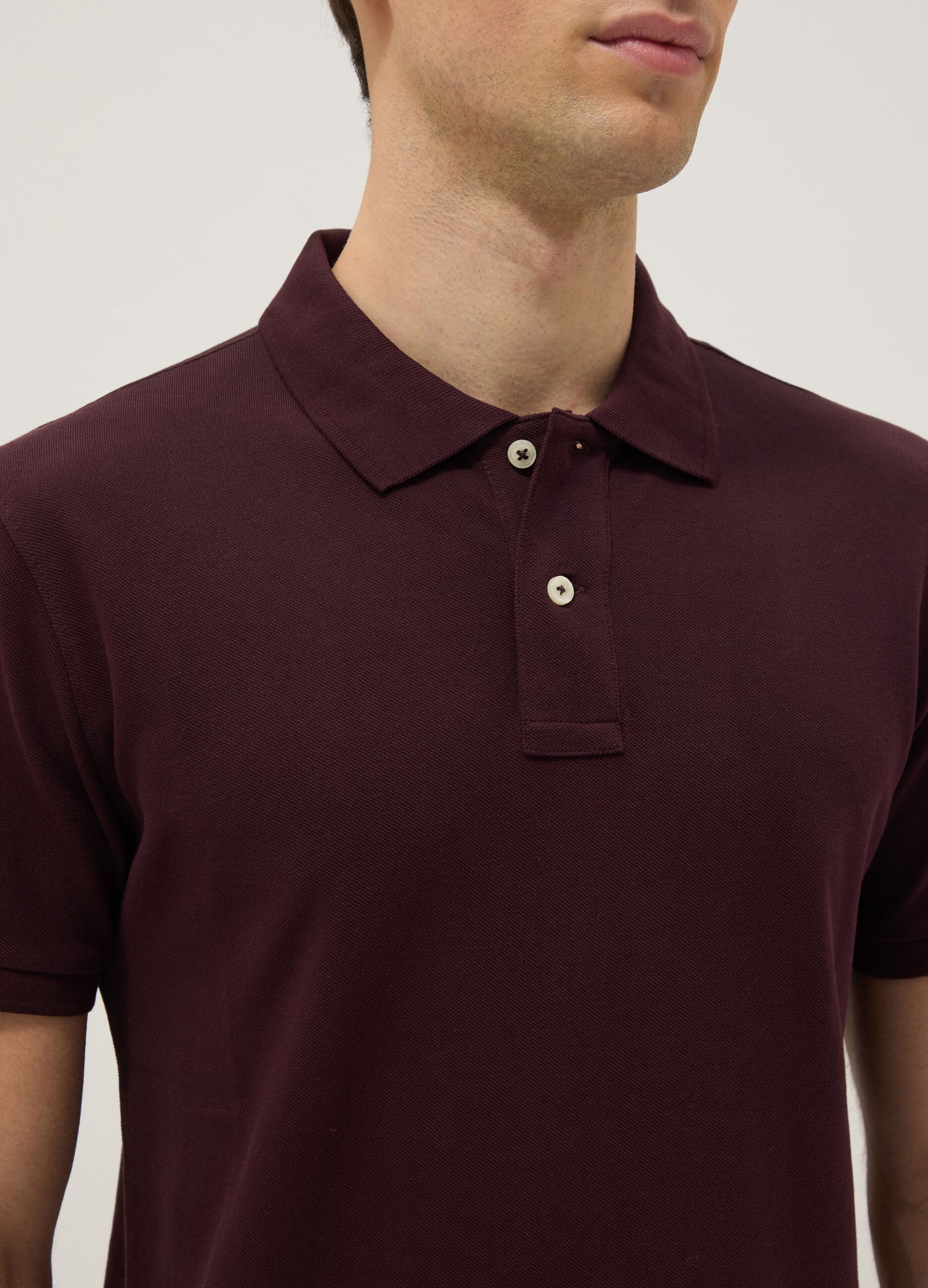 Purple slim fit pure cotton polo shirt