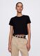 Black cropped T-shirt in cotton_0