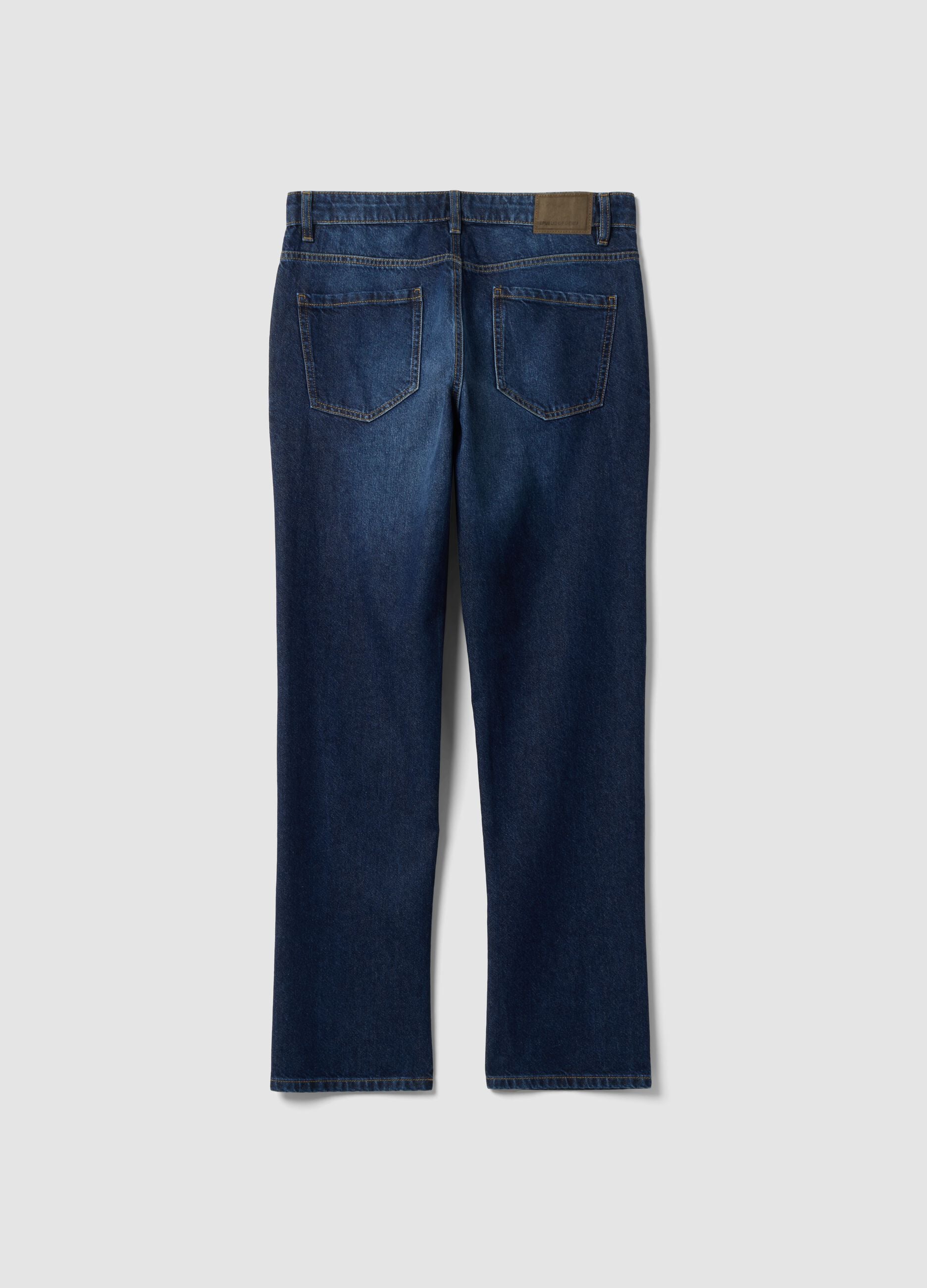 Regular-fit pure cotton denim jeans