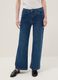 Stretch blue regular fit cotton blend denim trousers_1