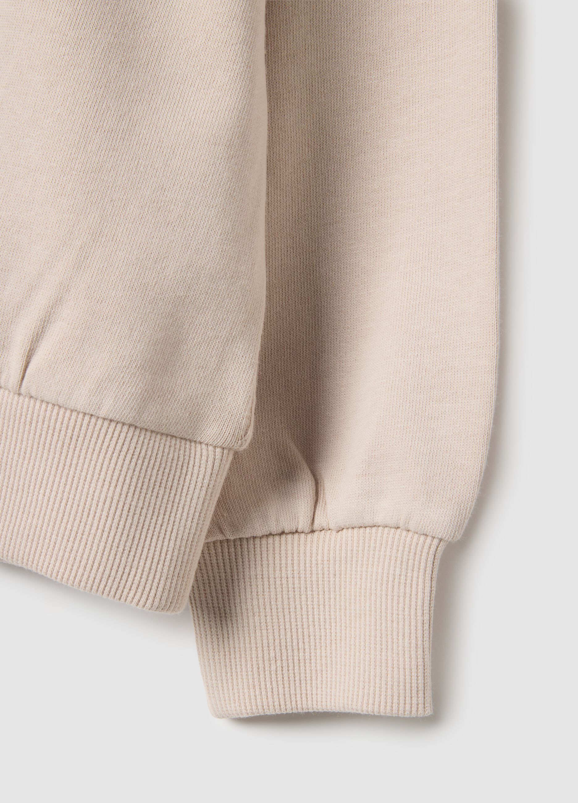 Beige pure cotton sweatshirt regular fit with print for girls