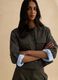 Regular fit green pure cotton jacket with buttons and front pockets_0