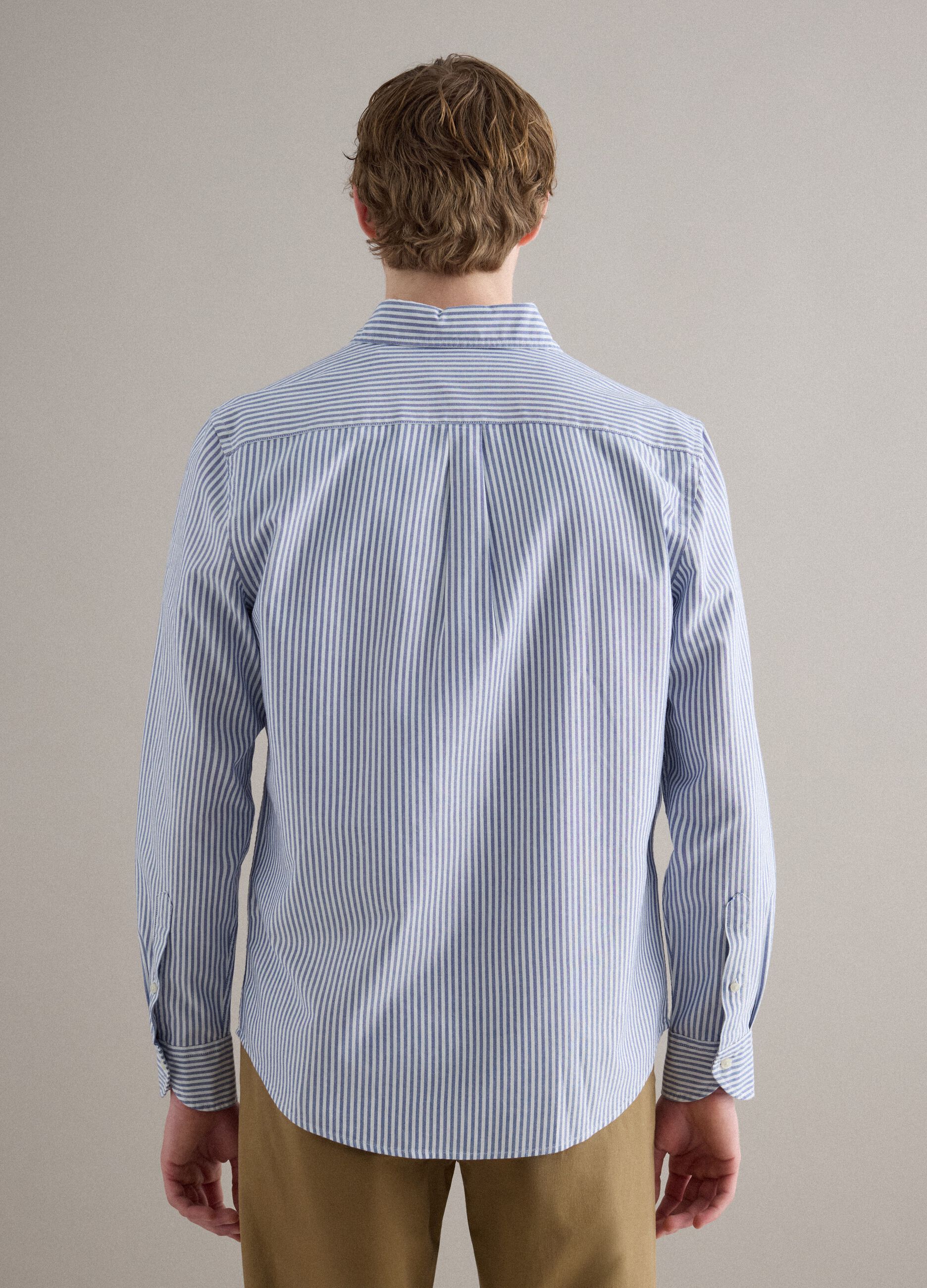Multicolored striped pure cotton shirt regular fit