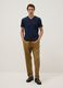 Blue pure cotton regular fit V-neck t-shirt_1