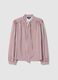 Regular red shirt with stripes in pure viscose_4