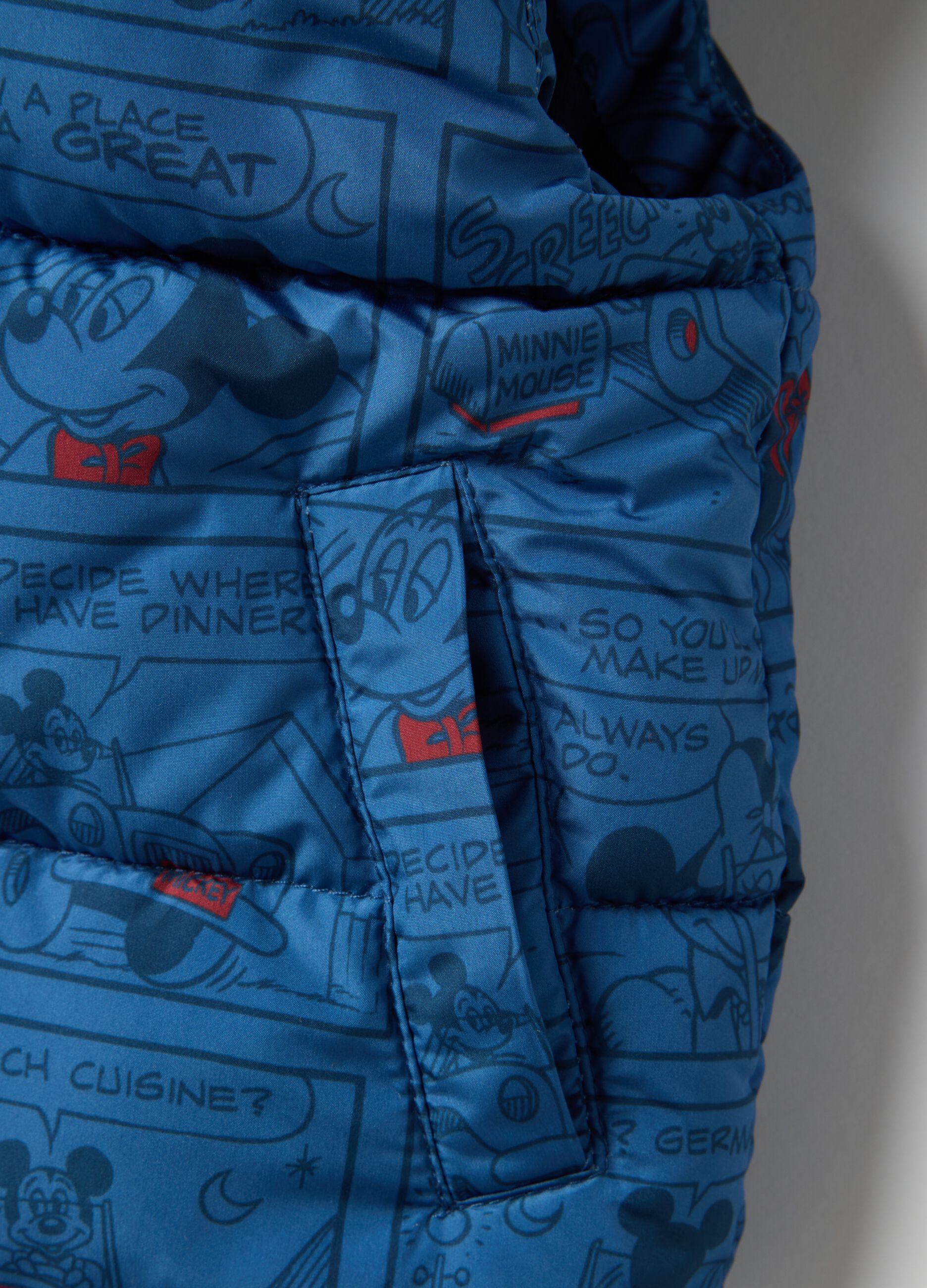 Regular fit blue mixed vest with hood for children