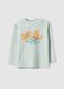 Baby regular fit green pure cotton t-shirt with print_0