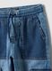 Multicoloured pure cotton denim cargo joggers for children with relaxed fit_2