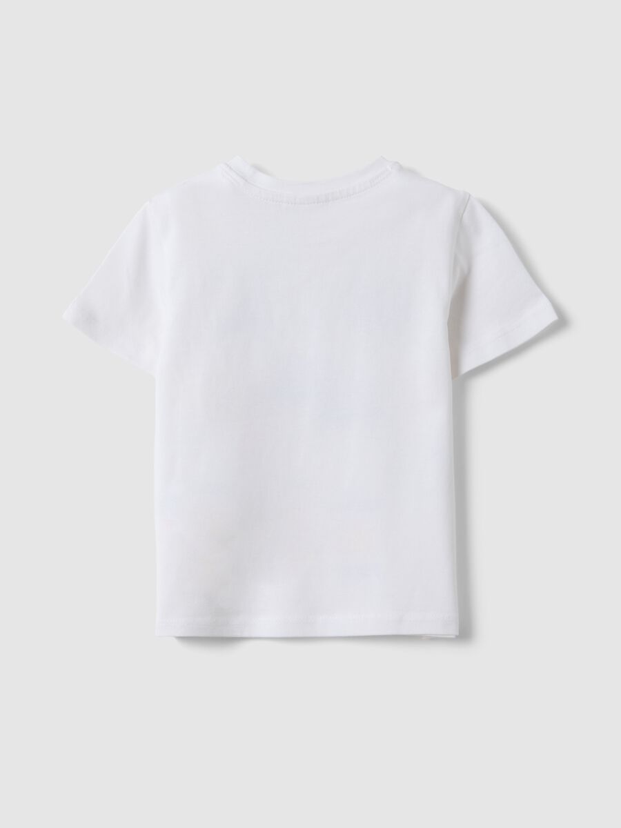 White pure cotton children's T-shirt regular fit with prints_1