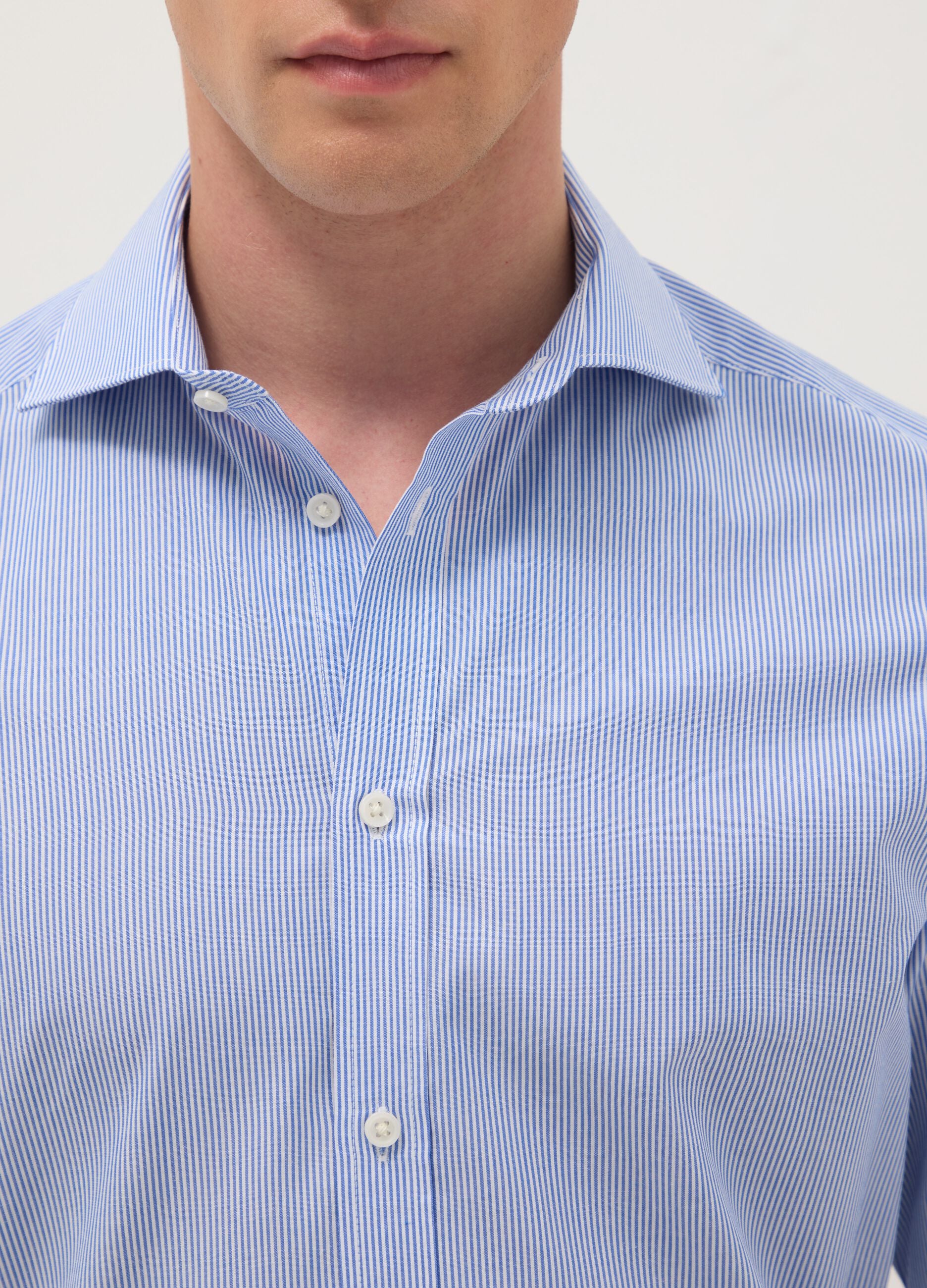 Multicolour striped slim fit cotton blend easy iron shirt