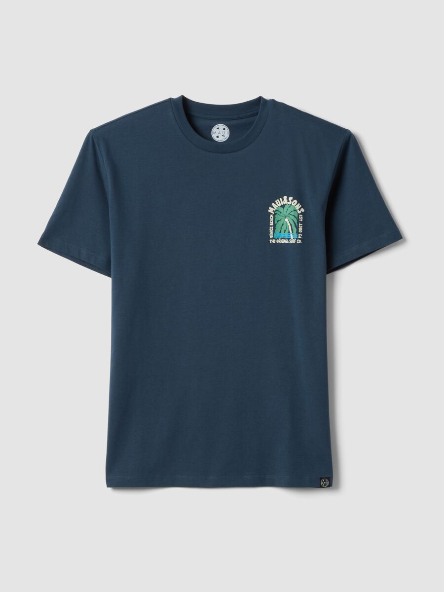 Blue short-sleeve pure cotton T-shirt_4