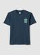 Blue short-sleeve pure cotton T-shirt_4