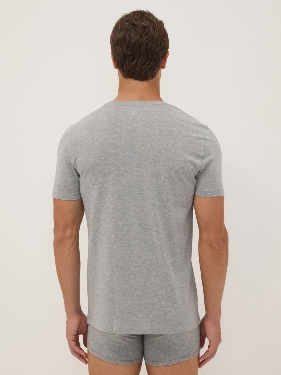 Grey crew-neck T-shirt in pure Supima cotton, regular fit_3
