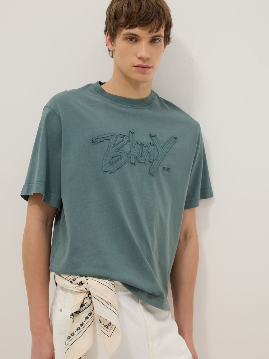 Maglia in puro cotone verde regular fit_1