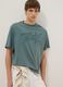 Green pure cotton regular fit top with buttons_0