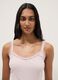 Regular fit pink pure cotton vest with lace trim_1
