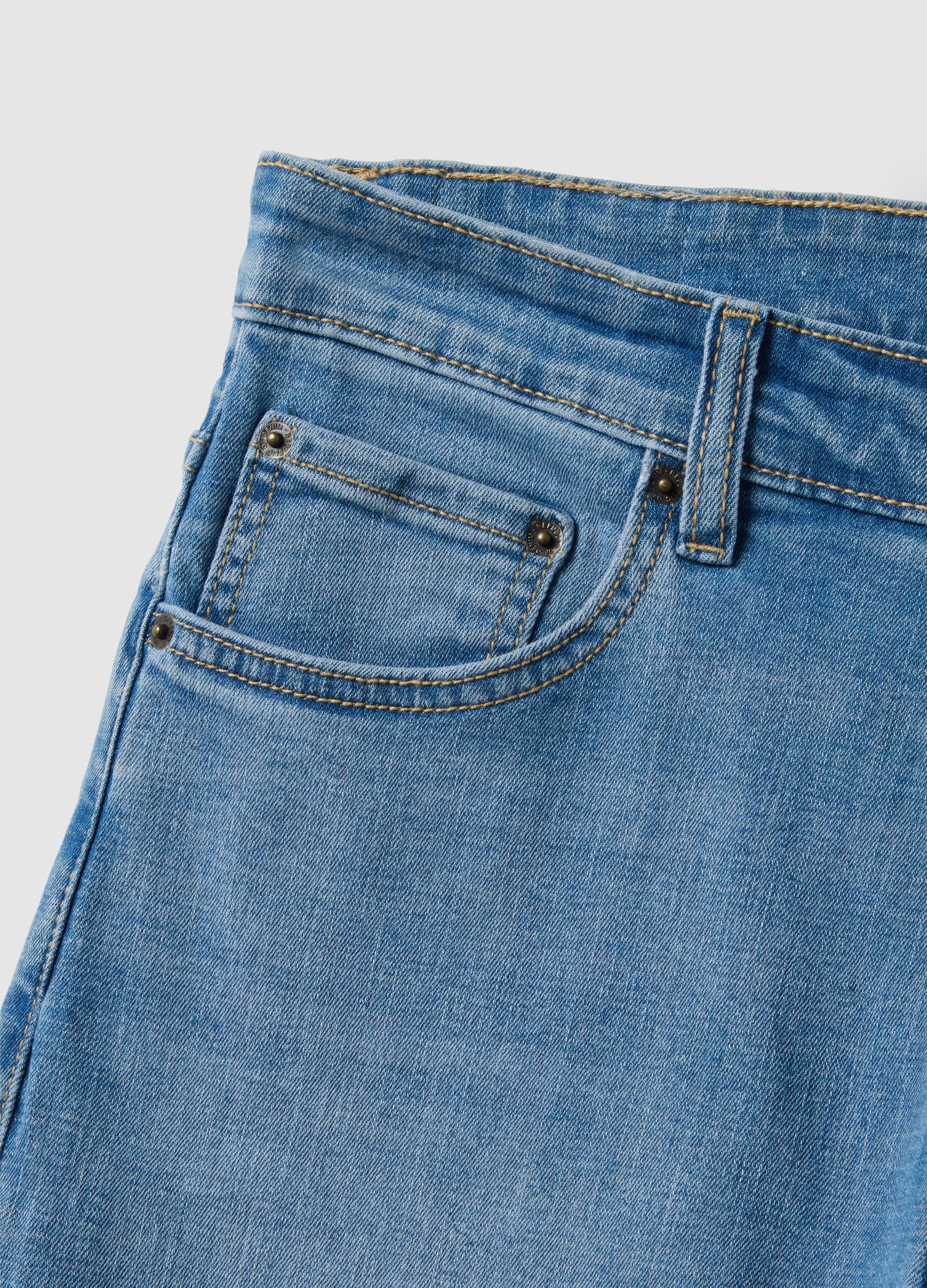 Slim Fit Stretch Cotton Light Blue Jeans